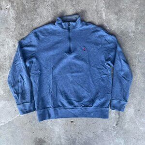 Polo Ralph Lauren Blue Heather Quarter Zip Jumper • Size M • Preppy Casual